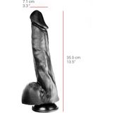 515 line Dildo 33 x 7.1 cm met zuignap - zwart