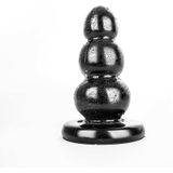 BubbleToys - Awa - Zwart - dildo anaal groot Lengte: 27,5 cm diam. Top: 7,3 cm Med: 11,9 cm Base: 17,5 cm