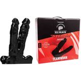 All Black Steroid Dubbele Anaal Dildo Teamwork 35 x 6.7 cm