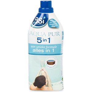 BSI - Aqua Pur 5 in 1 - Coor Helder en zacht water - 50% minder chloorverbruik en voorkomt kalkafzettingen en pH schommelingen - Zwembad - Spa - 1 l