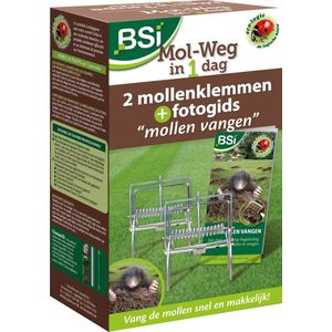 BSI - 2 professionele schaarklemmen - Mollenbestrijding - Uitstekende kwaliteit - Met extra fotogids