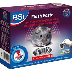 BSI - Muizengif - Muizenvergif 12 Zakjes - Flash Paste Snelwerkend