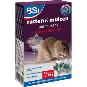 BSI - Generation Pat': Pastalokaas tegen muizen - Muizengif - Raffenvergif - 150 g (15x10g)