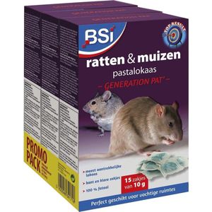 BSI - Generation Pat': Pastalokaas tegen muizen - Muizengif - Raffenvergif - 450 g (3x150g)
