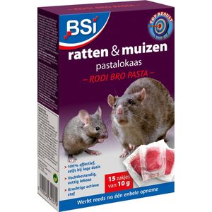 BSI - Rodi Bro Pasta - Muizengif - Raffenvergif - 15x10 g lokaas