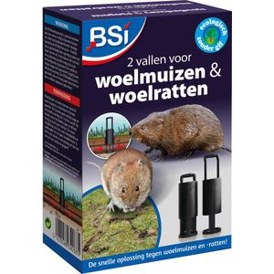 BSI - 2 Woelmuisvallen - Muizenbestrijding - 2 vallen om met succes woelmuizen, woelratten en MOLLEN te vangen - 2 stuks