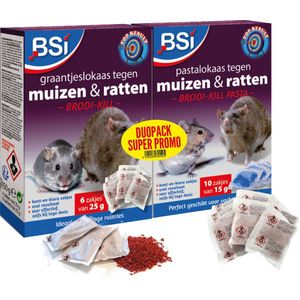 BSI - Brodi Kill Combi-Pack Graan & Pasta - Muizengif - Raffenvergif - 2x150 g lokaas