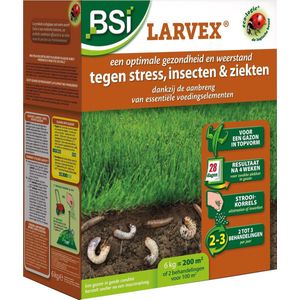 BSI - Larvex Tegen Bodeminsecten en Mollen - Gazon - Gazonmeststof - 6 Kg Voor 200 M²