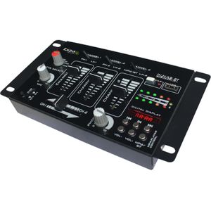 Ibiza - DJ21USB-BT - 4-weg/7-kanaals mixer en diverse ingangen - Bluetooth en USB - Zwart