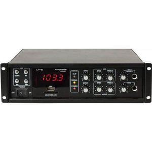 LTC - PAA80BT - 80W versterker met microfoon- en lijningangen - Bluetooth, USB, SD en FM-tuner - Zwart