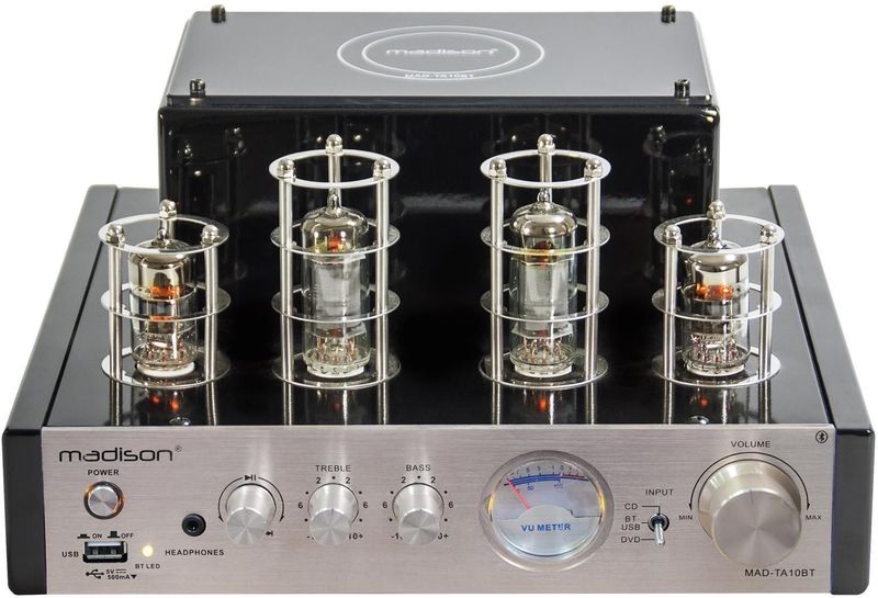 MAD-TA10BT buizenversterker 2 x 25W RMS Bluetooth USB Line