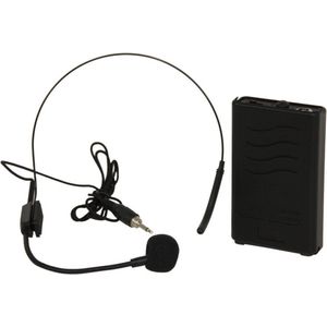 Ibiza - PORTUHF-HEAD2 - Headset met UHF 865 MHz bodypack zender - Werkt op batterijen - Draadloos - Lange afstand - Micro hoofdband