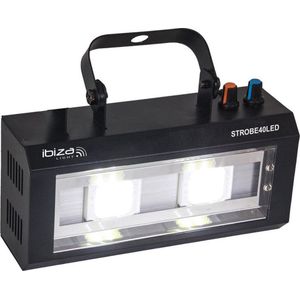 Ibiza - STROBE40LED - LED-stroboscoopeffectlamp 2x20W - Zwart