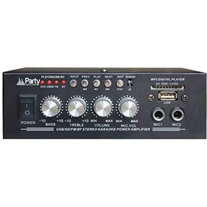 Party Light & Sound PLS1250USB-RC - Karaoke Versterker - Bluetooth - USB/SD/FM - 2x 25W
