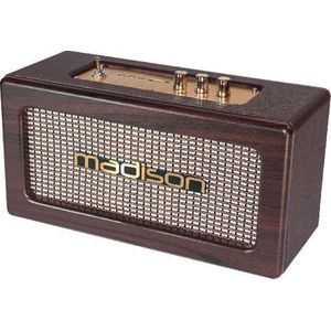 Madison - FREESOUND-VINTAGE-WD - Vintage speaker op batterijen met USB, Bluetooth en AUX-IN - 2 x 10W - Houten afwerking