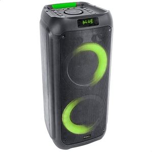 Ibiza - LYRA400-2x6,5""-300W accu luidspreker met verlichte woofer, Bluetooth, Micro-SD, AUX en USB - Zwart