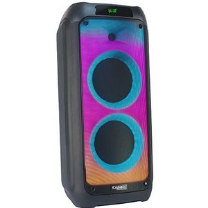 Ibiza - WAVE8-600W/2x8"" Luidsprekersysteem met Bluetooth, USB en microSD - WAVE LED Effecten en TWS draadloze verbinding - Zwart