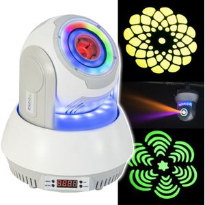 30W RGBW spot Moving Head met7 GOBOS & 3 LED ringen (wit)
