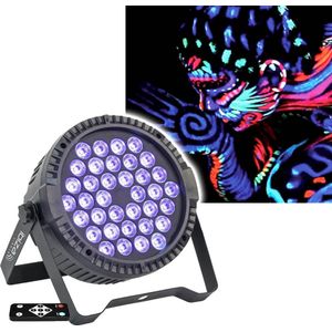 Ibiza Light Thinpar 36x3Watt UV Extra Platte UV Led Par Projector