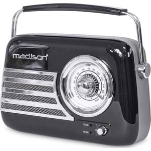 Madison Freesound-VR40B Draagbare Retro Radio met Bluetooth en USB