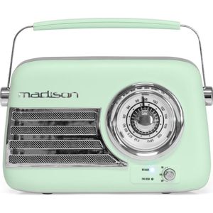 Madison - FREESOUND VR40GR-MAT - Vintage Radio - Lichtgroen - Bluetooth, USB, FM