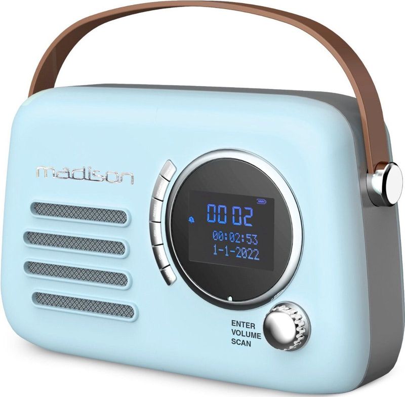 Madison - FREESOUND-VR30BL-DAB - DAB+ Radio - Mat Blauw - Retro
