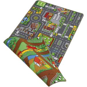 Duoplay - Speelkleed - Omkeerbaar - Stad en Boerderij - 67x100cm