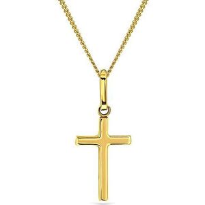 Miore - Kruis Ketting met Hanger - Geelgoud - 9 Karaat - Religieus Halsketting