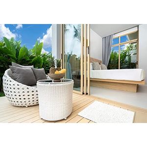 eGrass Premium Kunstgras Grasmat Welcome Mat Garden Patio Balkon Terras Outdoor Extreme UV Resistance 8 jaar garantie Kids Friendly Valencia - Flower mat - Wit 44 cm x 66 cm