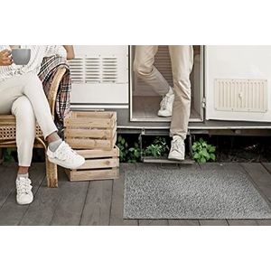 eGrass Premium Kunstgrasmat Grasmat Welkomstmat Tuin Balkon Terras Outdoor Extreme UV Resistance 8 jaar garantie Kids Friendly Valencia - Flower mat - Light Grey 44 cm x 66 cm