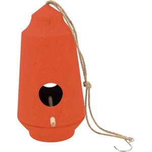 Point-Virgule - Vogelhuisje - Nestkastje tuinvogels - Oranje - ø15cm H28cm