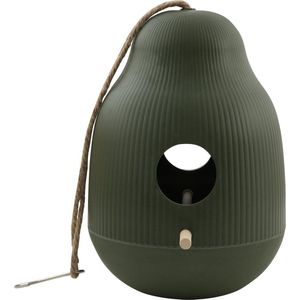 Point-Virgule vogelhuisje uit bamboevezel jagersgroen 18.1cm H 25cm