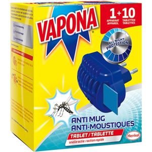 Vapona Anti Mug Stekker met 10 Tabletten