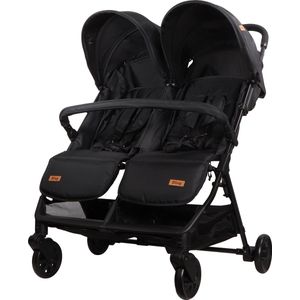 Ding Mellizo Duowagen - Zwart - Lichtgewicht Duobuggy - Tweelingbuggy - Max. 15kg per zitje