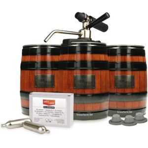 Brewferm® Barrel Mini-drukvat starterset met Party Star Deluxe 3 keer 5 liter