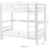 Vipack Stapelbed Pino 180 cm hoog - 90 x 200 cm - natuur