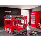 Vipack Stapelbed London bus - 90 x 200 cm - rood