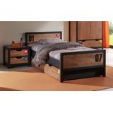 Vipack Set Alex best. aus Nachtkonsole, Einzelbett 90x200 und Bettschublade  Kiefer gebürstet