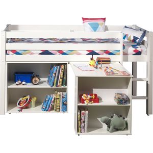 Vipack - Halfhoogslaper Charlotte en bibliotheek - 90x200 - Wit