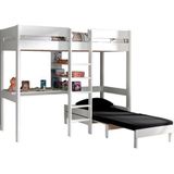 Vipack Hoogslaper Pino met zetelbed - 90 x 200 cm - wit