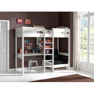 Vipack Hoogslaper Pino met zetelbed - 90 x 200 cm - wit