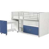 Halfhoogslaper met bureau Bonny 91 - blauw