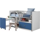 Halfhoogslaper met bureau Bonny 91 - blauw