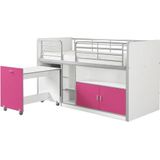 Halfhoogslaper met bureau Bonny 91 - fuchsia