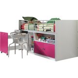 Halfhoogslaper met bureau Bonny 91 - fuchsia