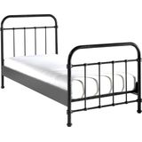 Vipack New York Kinderbed - Metalen Bedframe met Lattenbodem - 90x200 cm - Zwart