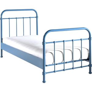 Vipack New York Bed Metaal Blauw 90 x 200 cm
