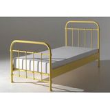 Vipack New York Kinderbed - Metalen Bedframe met Lattenbodem - 90x200 cm - Geel