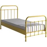 Vipack New York Kinderbed - Metalen Bedframe met Lattenbodem - 90x200 cm - Geel