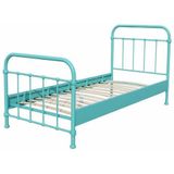 Vipack New York Kinderbed - Metalen Bedframe met Lattenbodem - 90x200 cm - Mintgroen